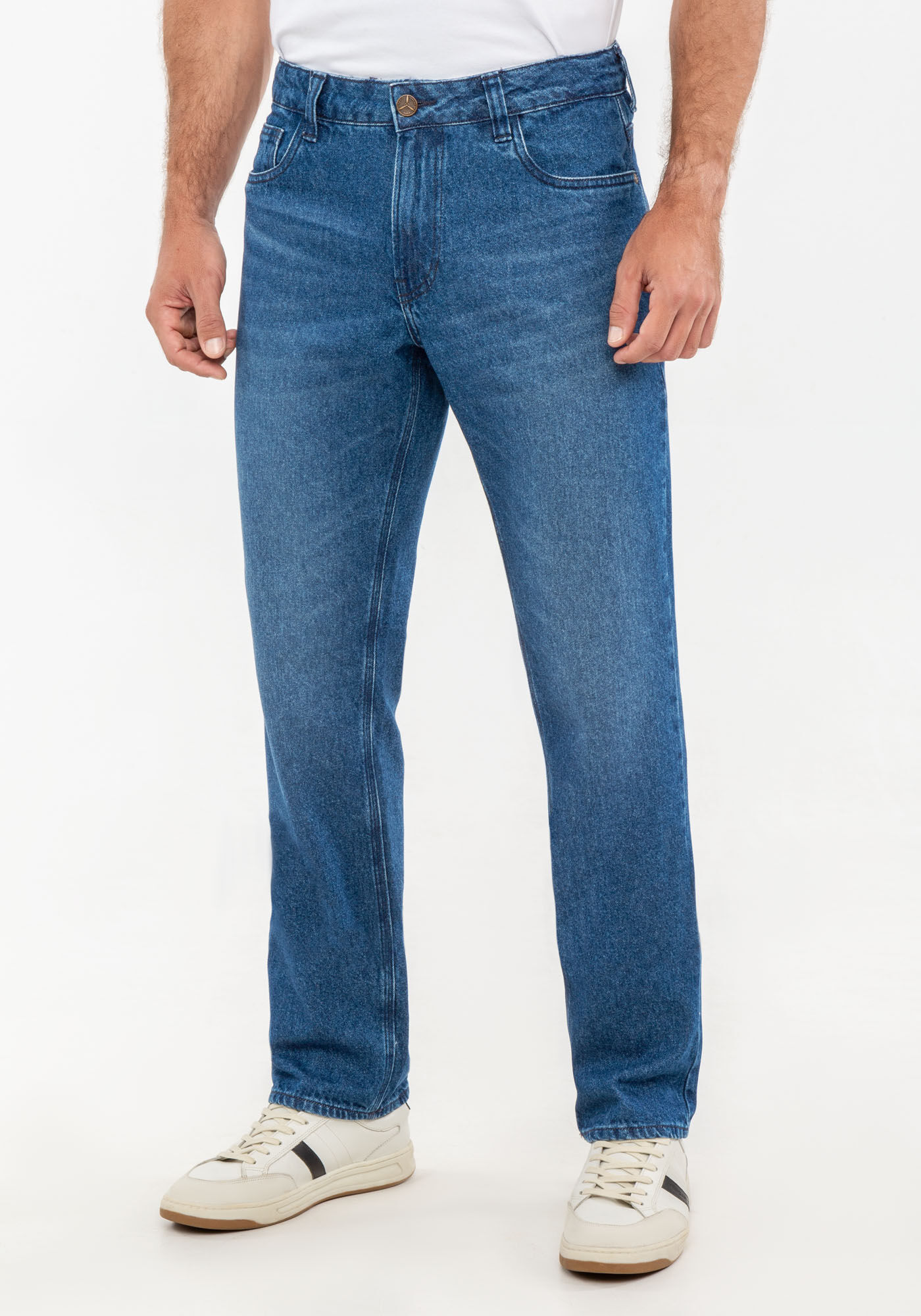 Calça jeans masculina reta tradicional outlet