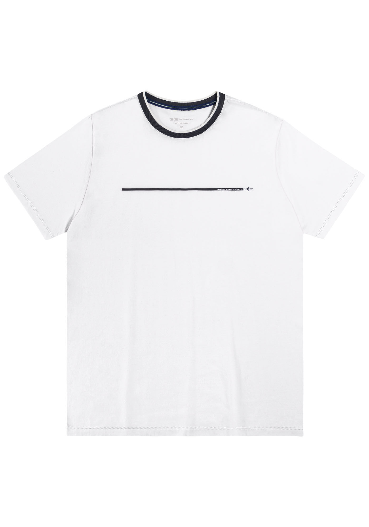 Camiseta Masculina com Retil&iacute;nea Big & Tall, BRANCO, large.