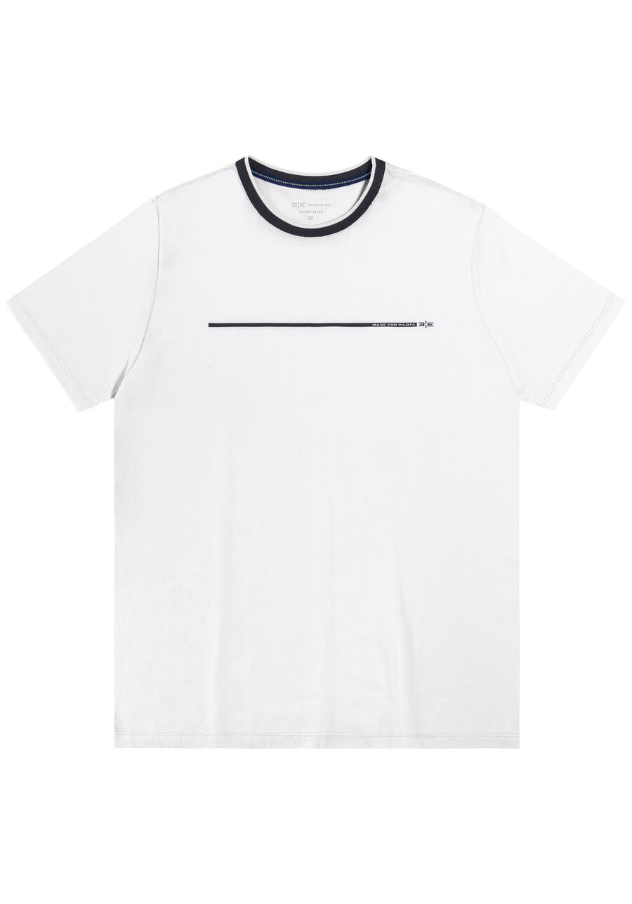 Camiseta Masculina com Retilínea Big & Tall, BRANCO. Camiseta Masculina com Retilínea Big & Tall, BRANCO, large.