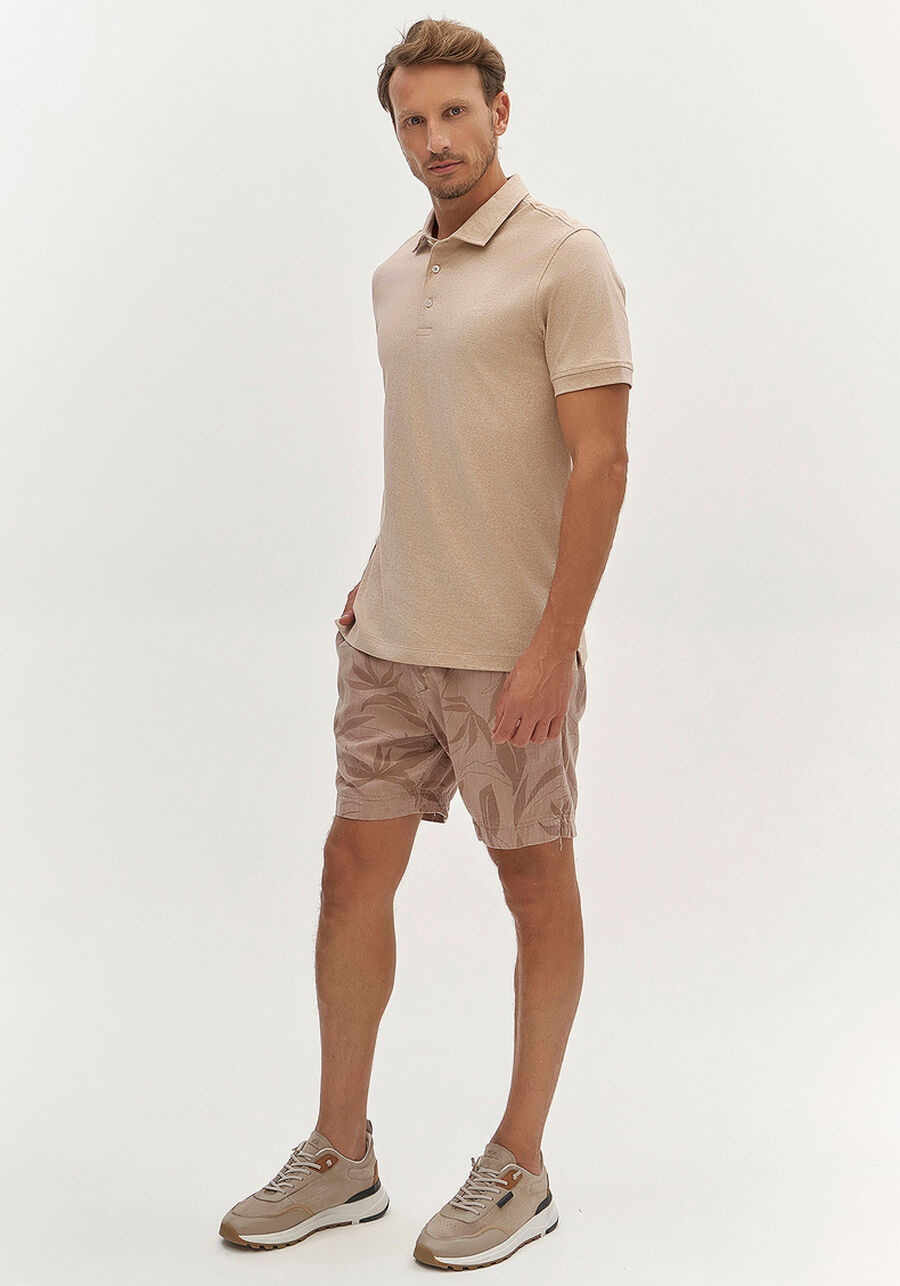 Camisa Polo Masculina em Malha Terra Sustentável, BEGE ZUCCA. Camisa Polo Masculina em Malha Terra Sustentável, BEGE ZUCCA, large.