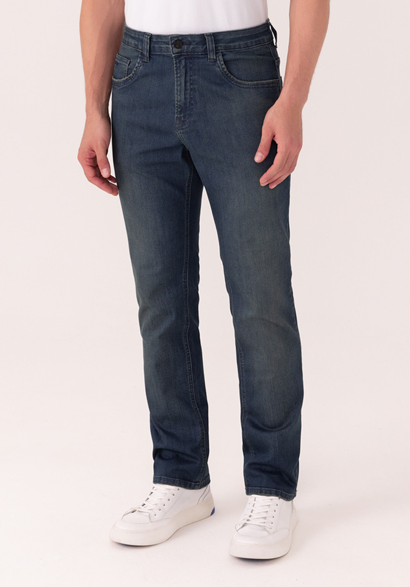 Cal&ccedil;a Jeans Reta Radial Com Bolsos, JEANS, large.