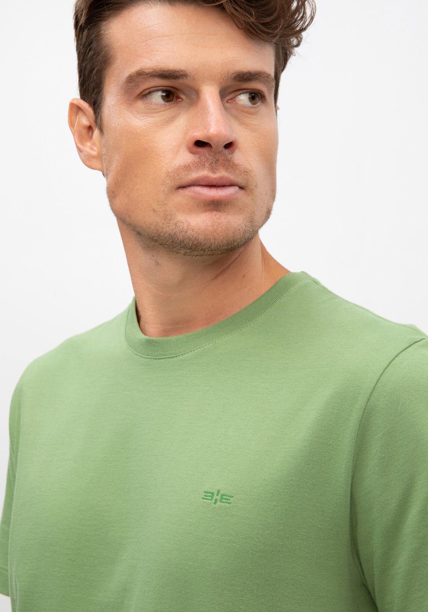 Camiseta B&aacute;sica De Mangas Curtas Colors, VERDE MOVIMENTO, large.