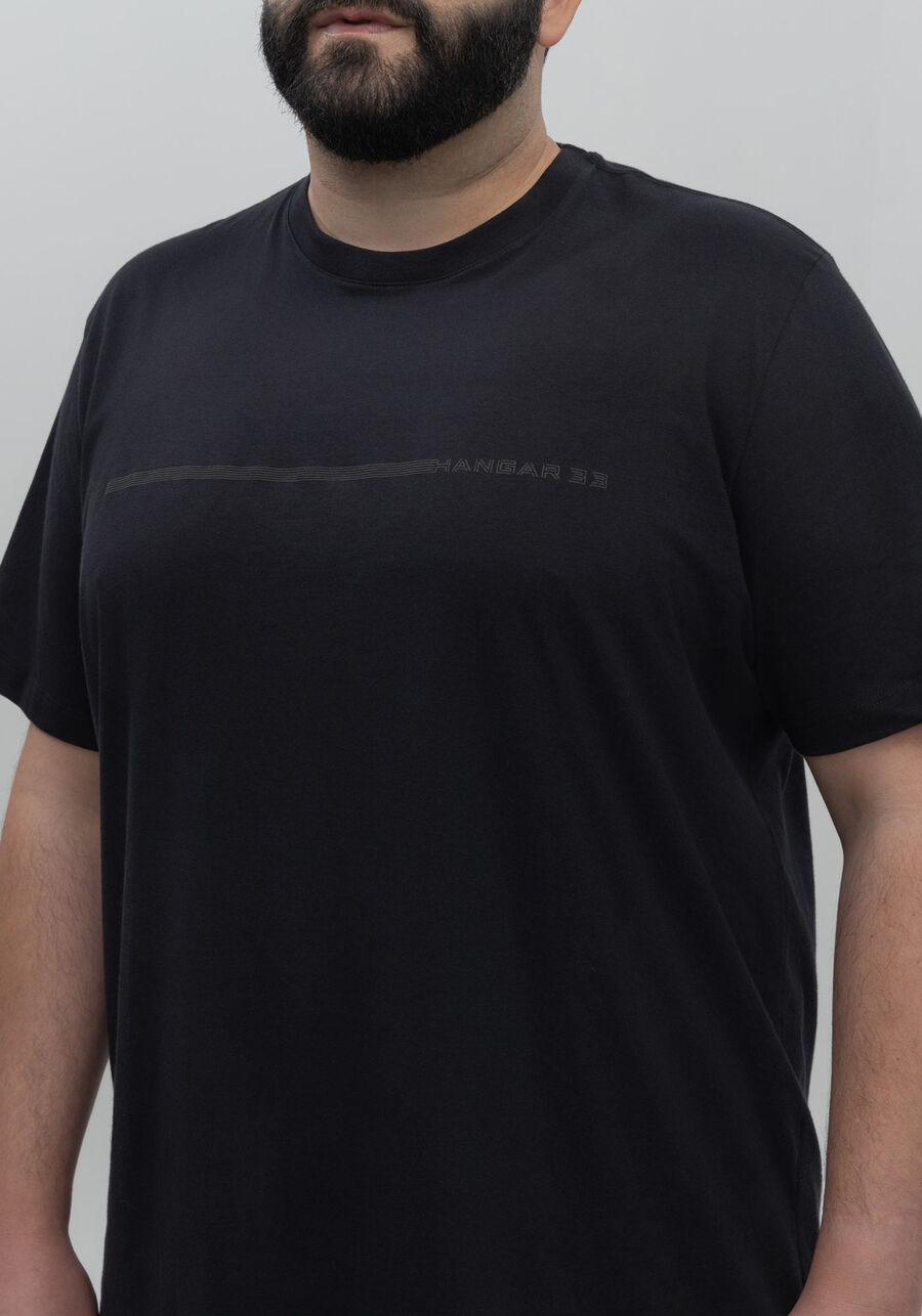 Camiseta De Mangas Curtas Big & Tall Em Malha Responsável, PRETO. Camiseta De Mangas Curtas Big & Tall Em Malha Responsável, PRETO, large.