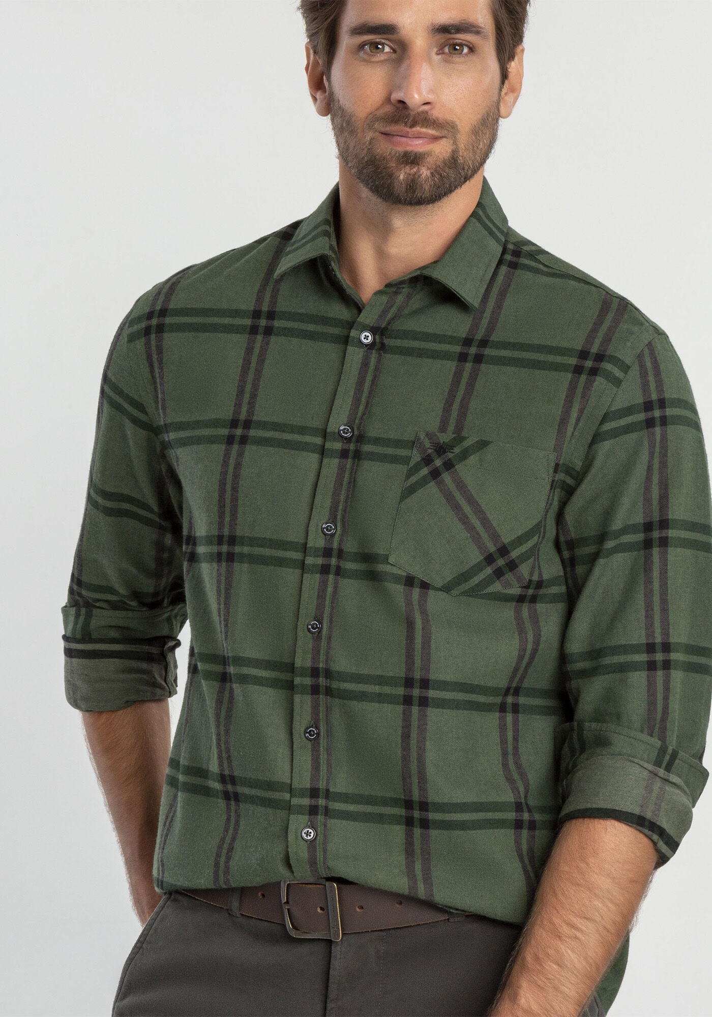 Camisa de online franela verde