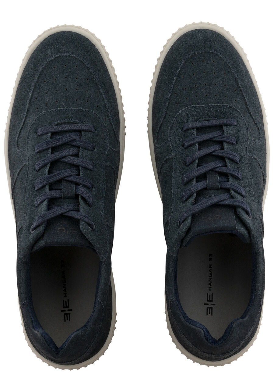 Tênis Casual Masculino De Couro Com Recortes E Solado Reto, MARINHO ACTION. Tênis Casual Masculino De Couro Com Recortes E Solado Reto, MARINHO ACTION, large.