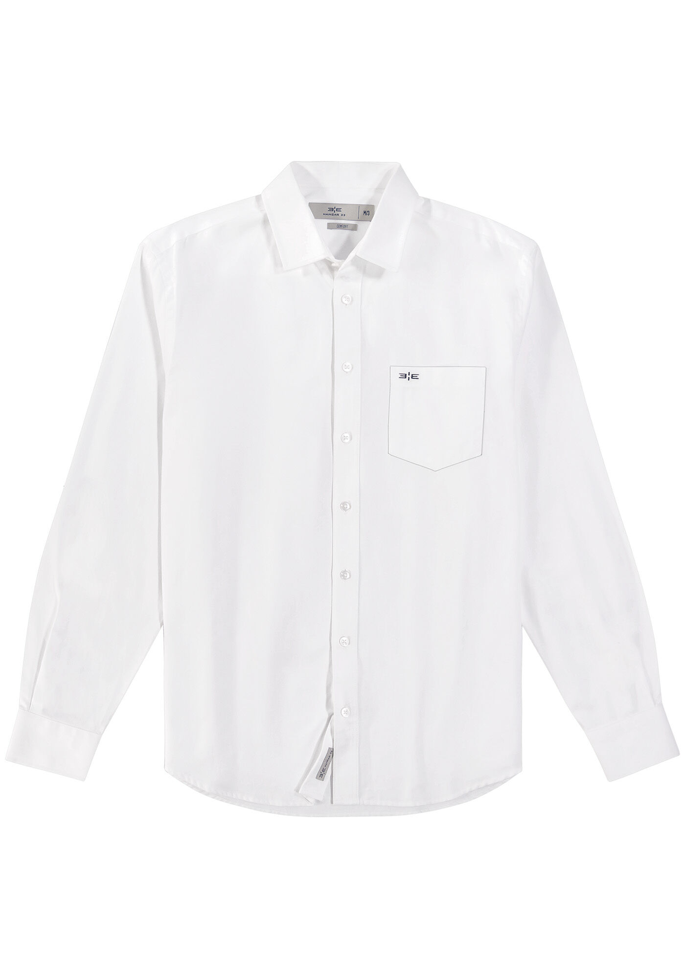 Camisa Masculina Comfort com Bolsos, BRANCO, large.