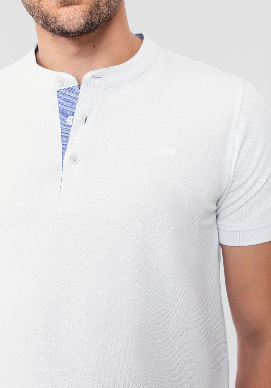 Camisa Gola Padre Masculina em Malha Piquet, BRANCO. Camisa Gola Padre Masculina em Malha Piquet, BRANCO, large.