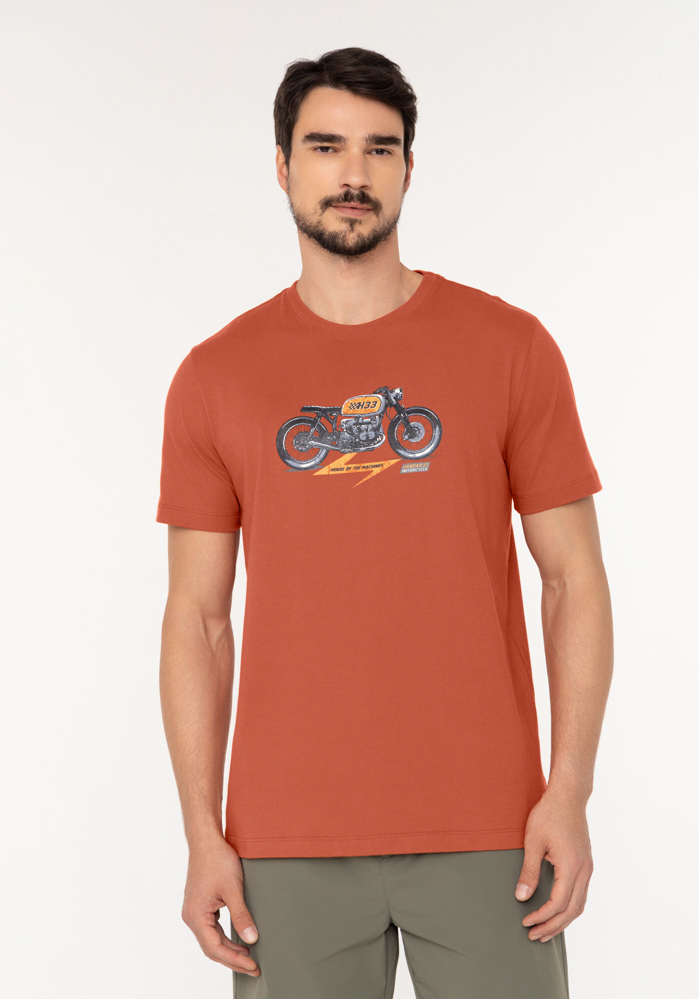 Camiseta Com Estampa Em Meia Malha De Algod&atilde;o Respons&aacute;vel, LARANJA TAURI, large.