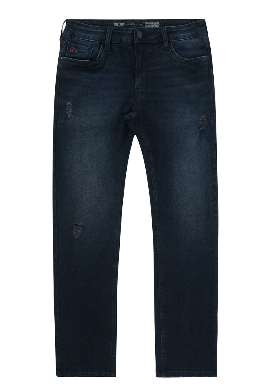 Calça Jeans Skinny Lavagem Escura Denim Premium, JEANS, large.