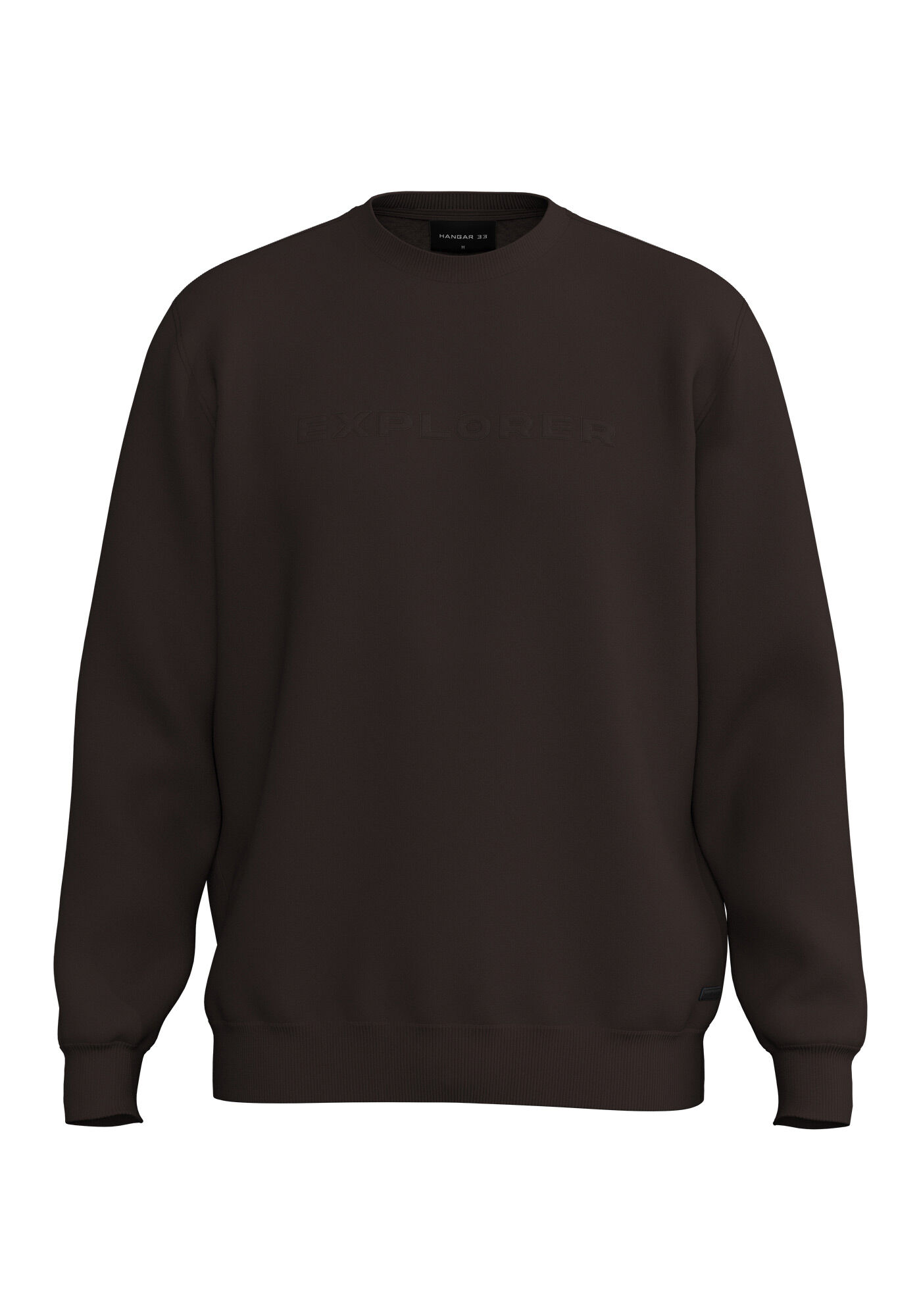 Blus&atilde;o Em Moletom Peluciado Com Gola Redonda E Punhos, MARROM EGGPLANT, large.