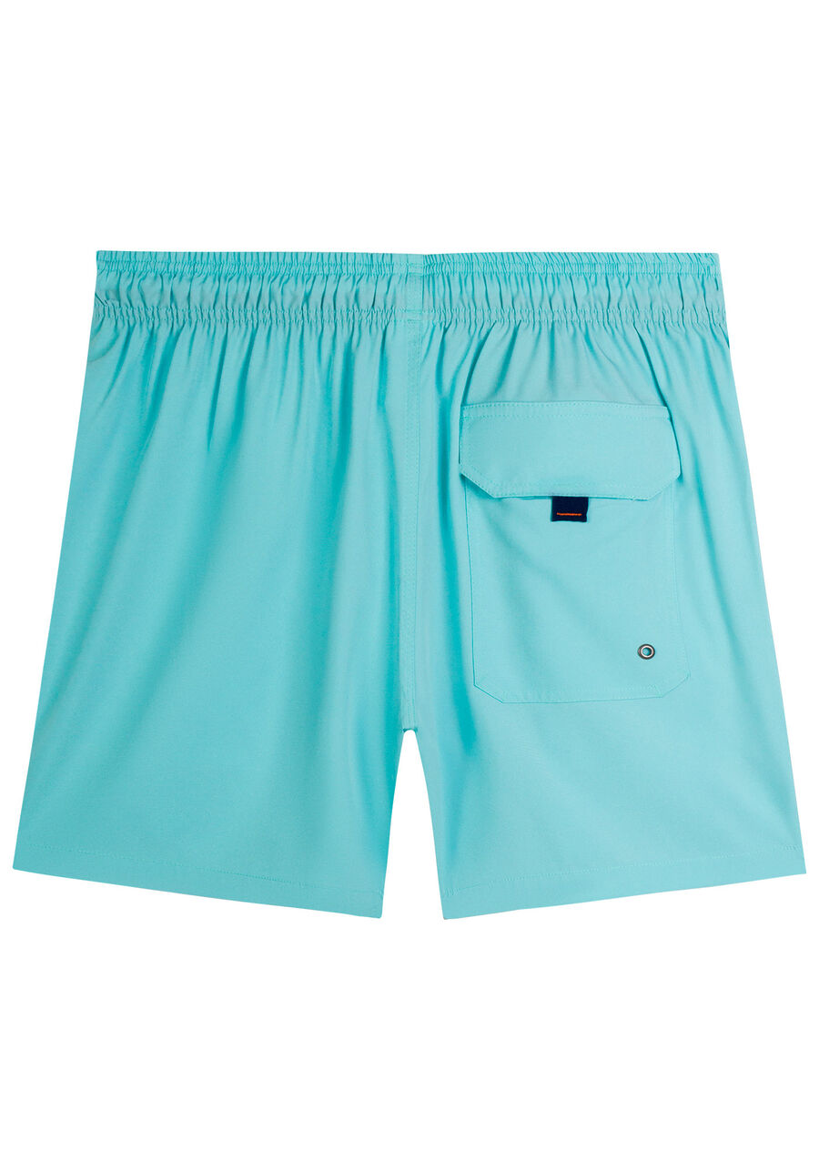 Shorts Com Bolso E Cadarço Regulável Em Tecido Plano, AZUL BORA BORA. Shorts Com Bolso E Cadarço Regulável Em Tecido Plano, AZUL BORA BORA, large.