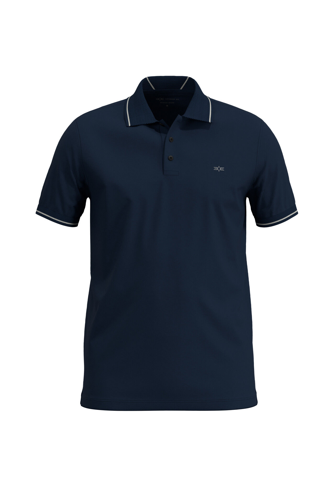 Camisa Polo De Manga Curta Com Bot&otilde;es Em Malha Com Elastano, MARINHO IMPERIO, large.