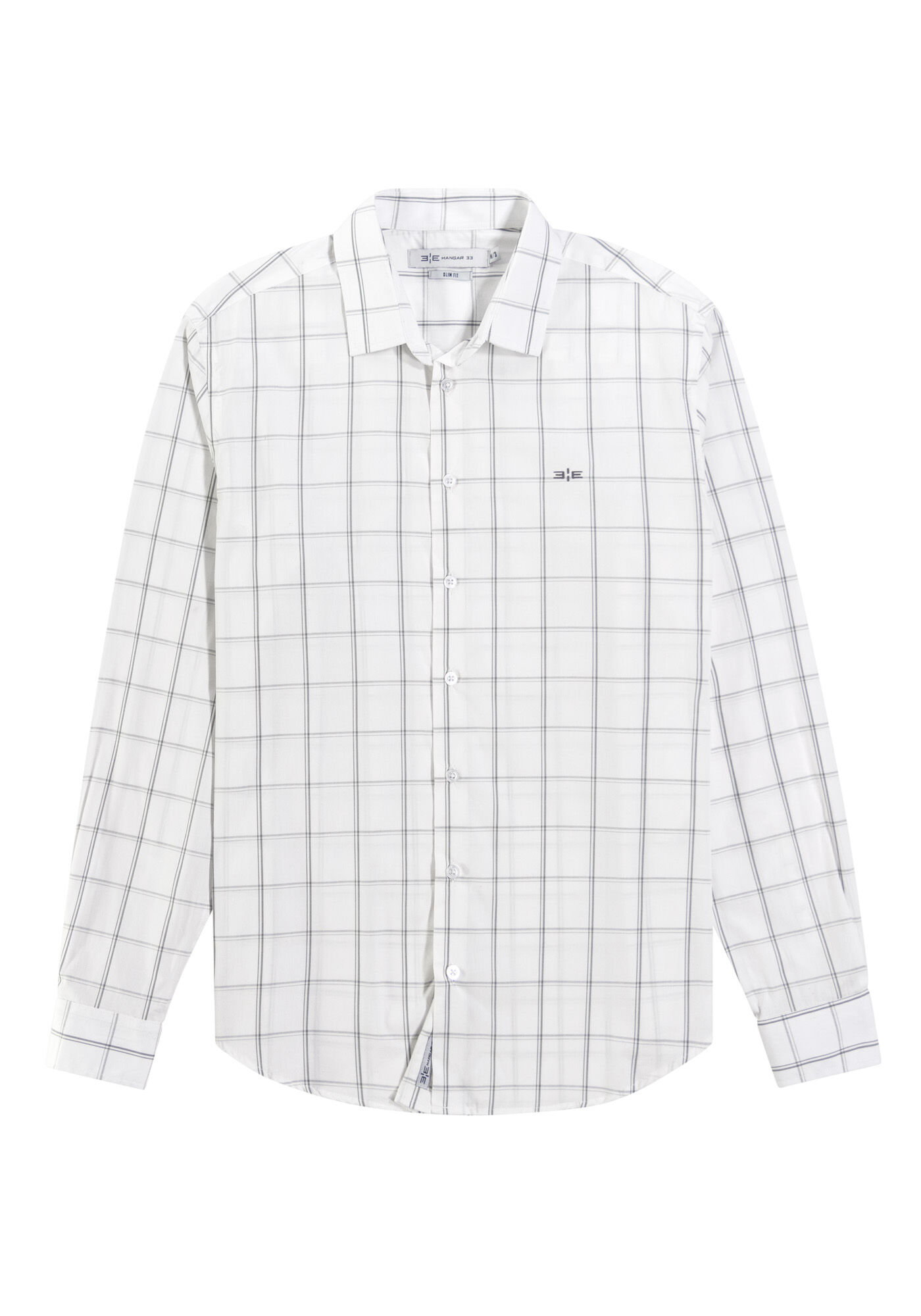 Camisa Masculina Slim FIt em Fio Eg&iacute;pcio Xadrez, BRANCO, large.