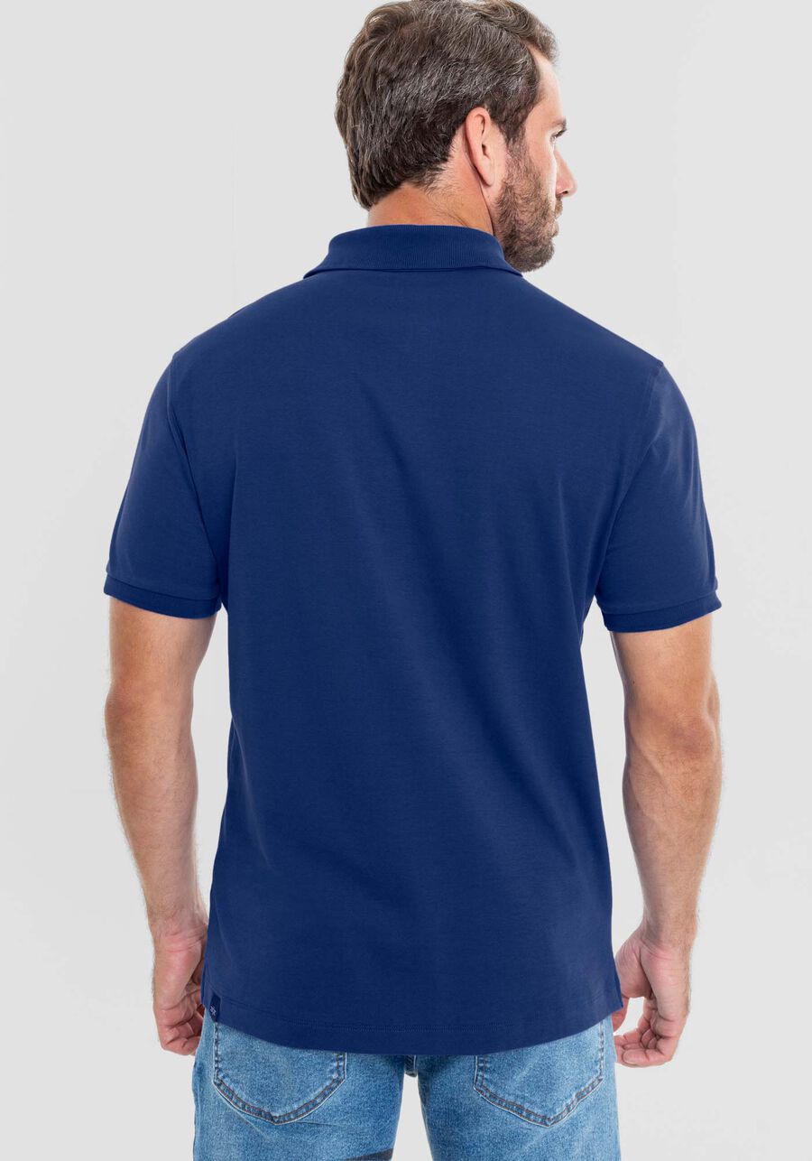 Camisa Polo Masculina em Malha com Retilínea, MARINHO INLE. Camisa Polo Masculina em Malha com Retilínea, MARINHO INLE, large.