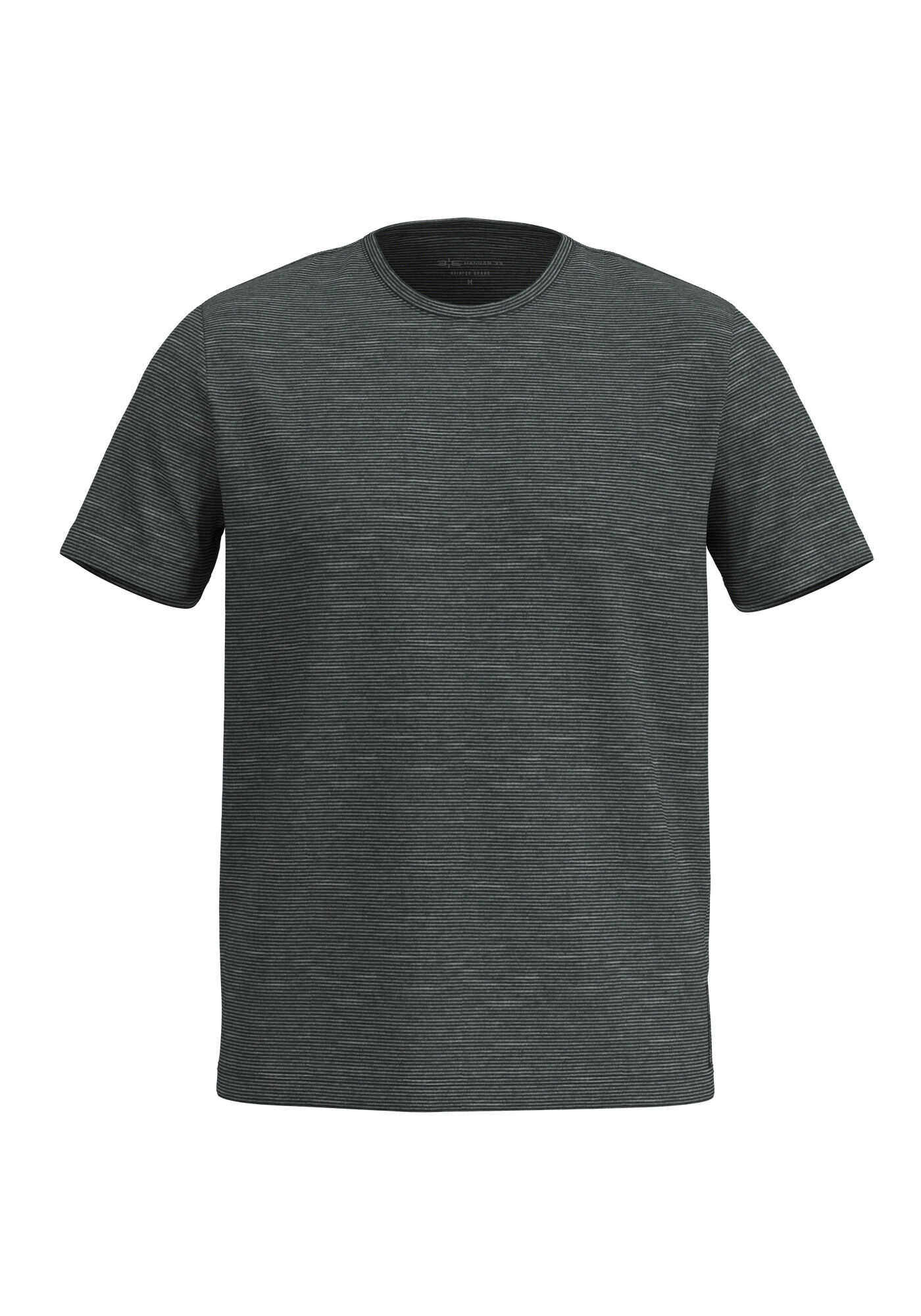 Camiseta De Mangas Curtas Em Malha Flam&ecirc;, PRETO, large.