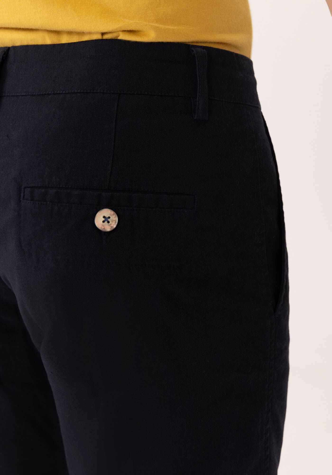 Bermuda Com Bolsos Em Tecido Com Linho, MARINHO IMPERIO, large.