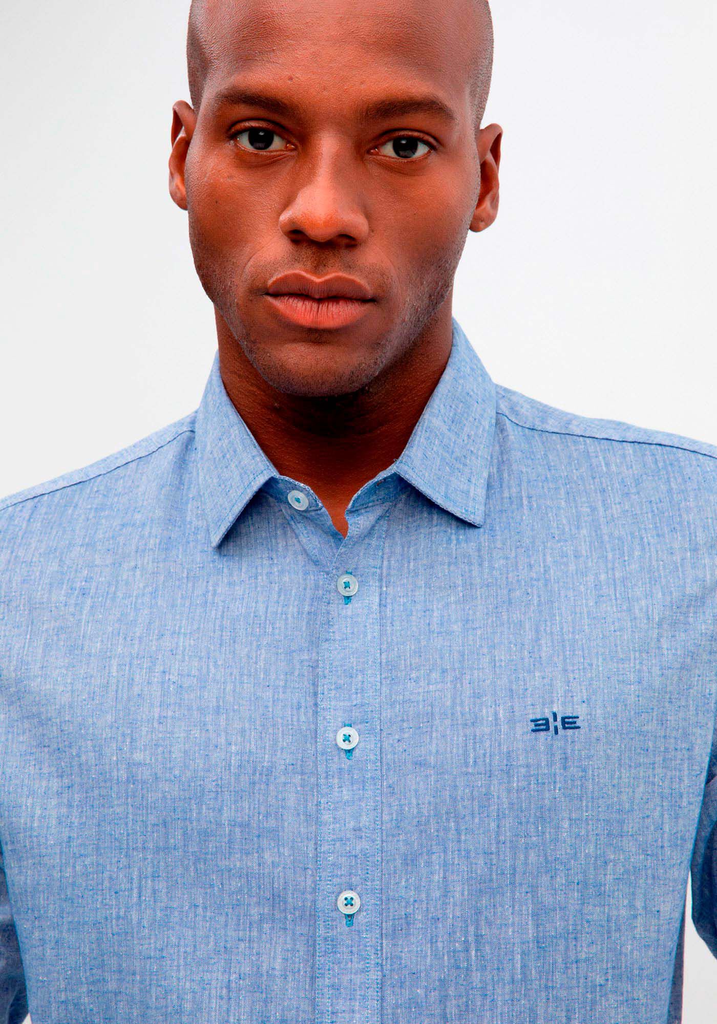 Camisa Masculina Slim Fit em Tecido Linho Hangar 33