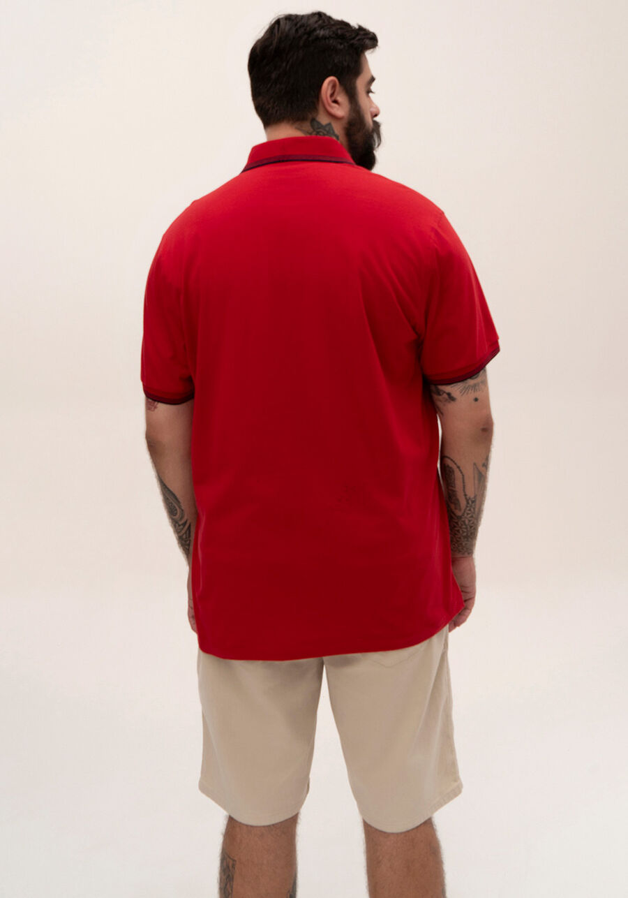 Camisa polo masculina big e tall, VERMELHO SKETCH. Camisa polo masculina big e tall, VERMELHO SKETCH, large.