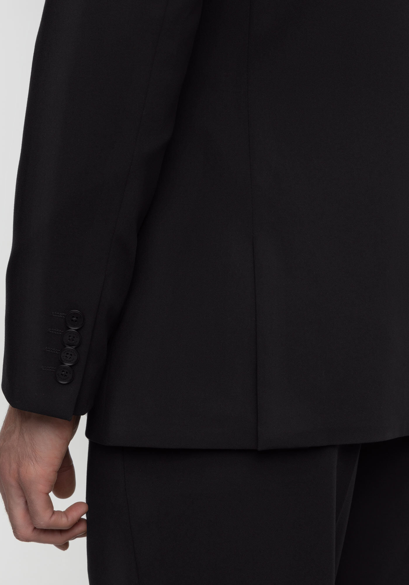 Blazer Slim Com Bot&otilde;es E Lapelas, PRETO REATIVO, large.