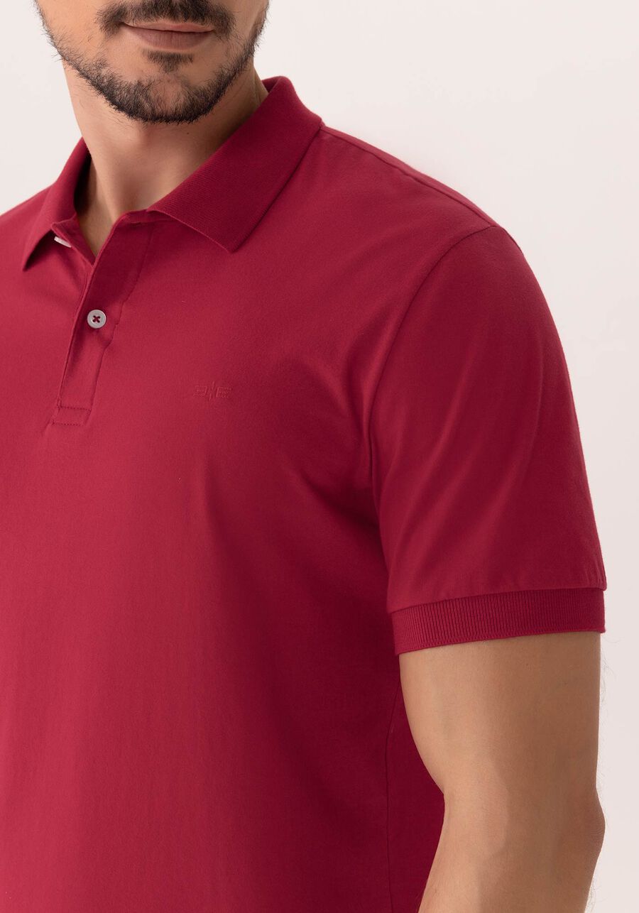 Camisa Polo Colors De Mangas Curtas Em Meia Malha De Algodão, VERMELHO NATTY. Camisa Polo Colors De Mangas Curtas Em Meia Malha De Algodão, VERMELHO NATTY, large.