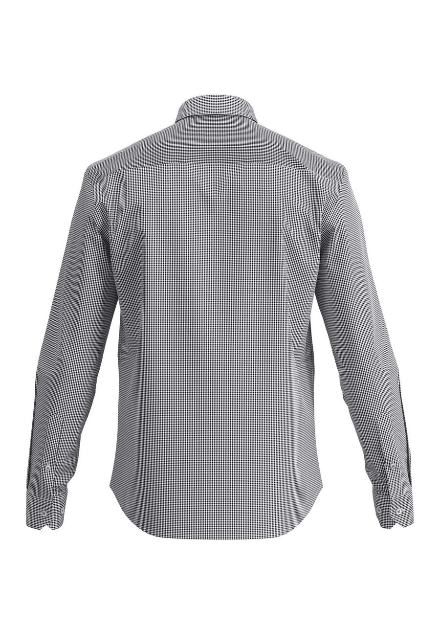 Camisa Masculina De Mangas Longas Slim Fit Com Fio Egípcio, PRETO. Camisa Masculina De Mangas Longas Slim Fit Com Fio Egípcio, PRETO, large.