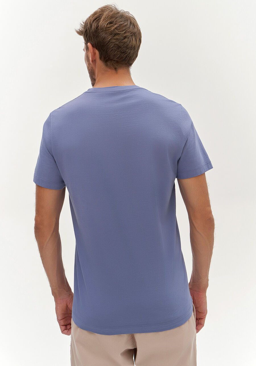 Camiseta Masculina em Malha Estampada, AZUL DOCK. Camiseta Masculina em Malha Estampada, AZUL DOCK, large.