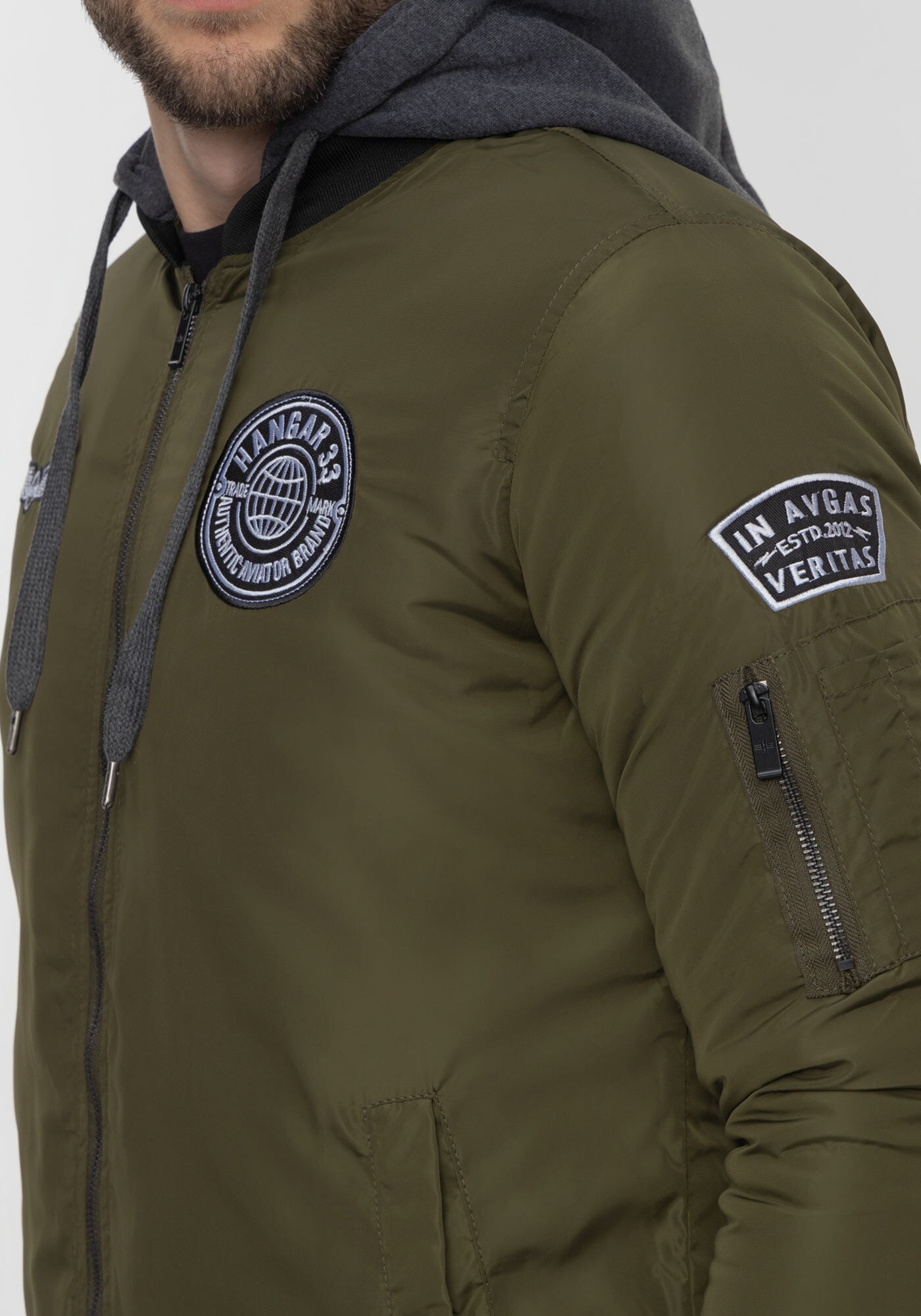 Jaqueta Com Capuz Remov&iacute;vel Em Nylon, VERDE ROBUST, large.