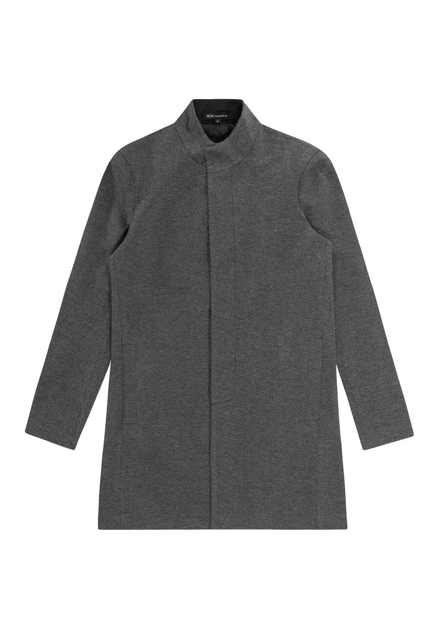 Trench Coat Masculino em Tecido Alfaiataria, CINZA NOTI. Trench Coat Masculino em Tecido Alfaiataria, CINZA NOTI, large.