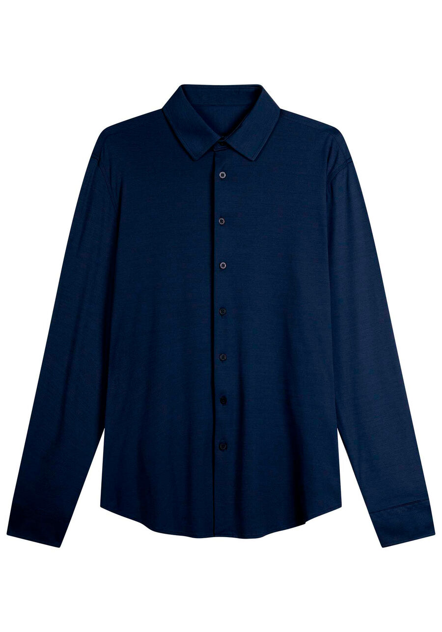 Camisa Masculina Slim Fit Com Mangas Longas E Proteção Solar, MARINHO ACTION. Camisa Masculina Slim Fit Com Mangas Longas E Proteção Solar, MARINHO ACTION, large.