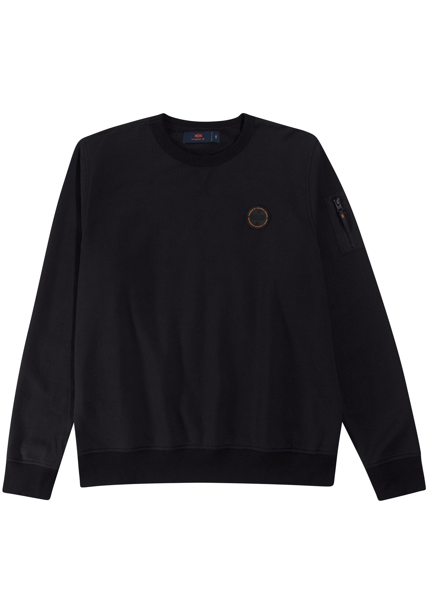 Blus&atilde;o em Moletom com Detalhe Z&iacute;per, PRETO REATIVO, large.