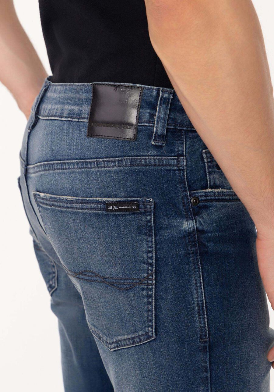 Calça Jeans Masculina Reta Radial Com Elastano E Bolsos, JEANS. Calça Jeans Masculina Reta Radial Com Elastano E Bolsos, JEANS, large.