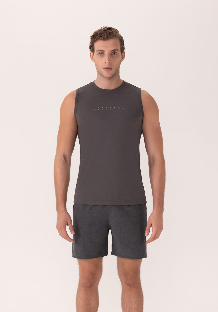 Regata Masculina Com Estampa Localizada, CINZA NOTI. Regata Masculina Com Estampa Localizada, CINZA NOTI, large.