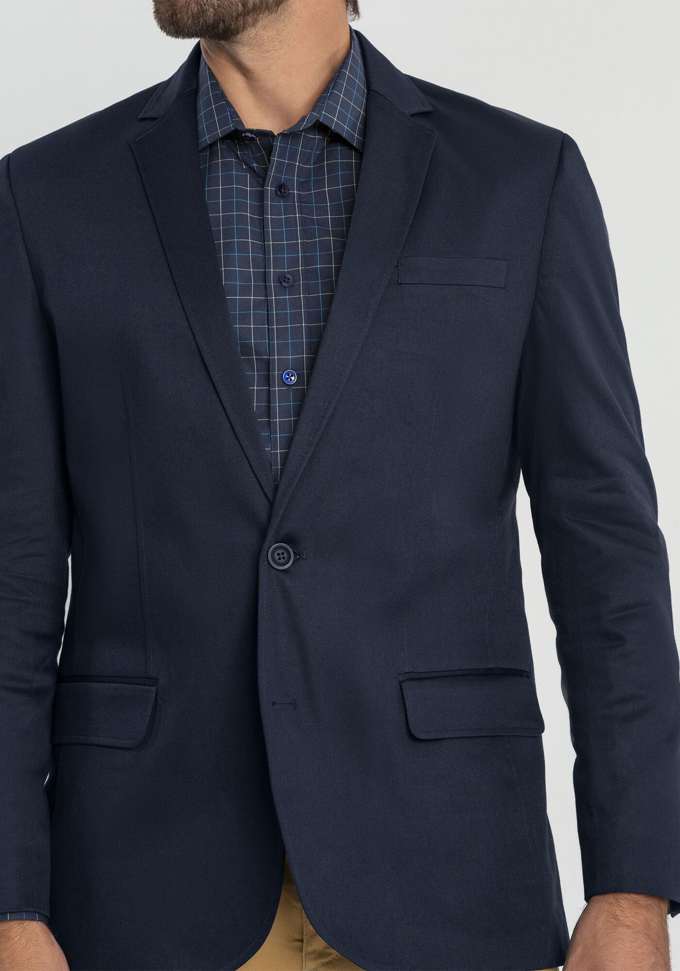 Blazer Social Comfort Em Sarja Com Elastano, MARINHO ACTION, large.