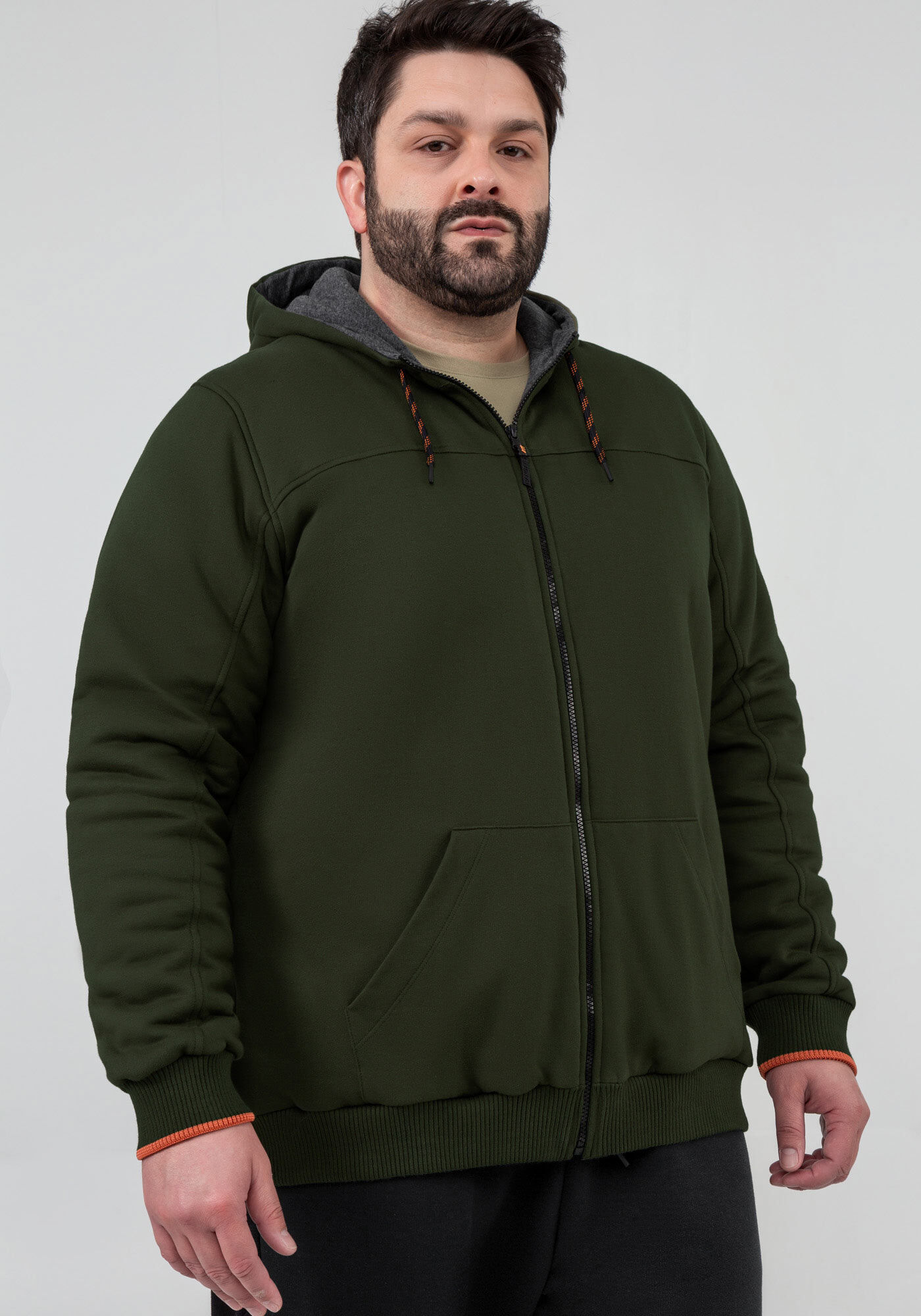 Jaqueta Masculina com Manta T&eacute;rmica Big & Tall, VERDE ROBUST, large.