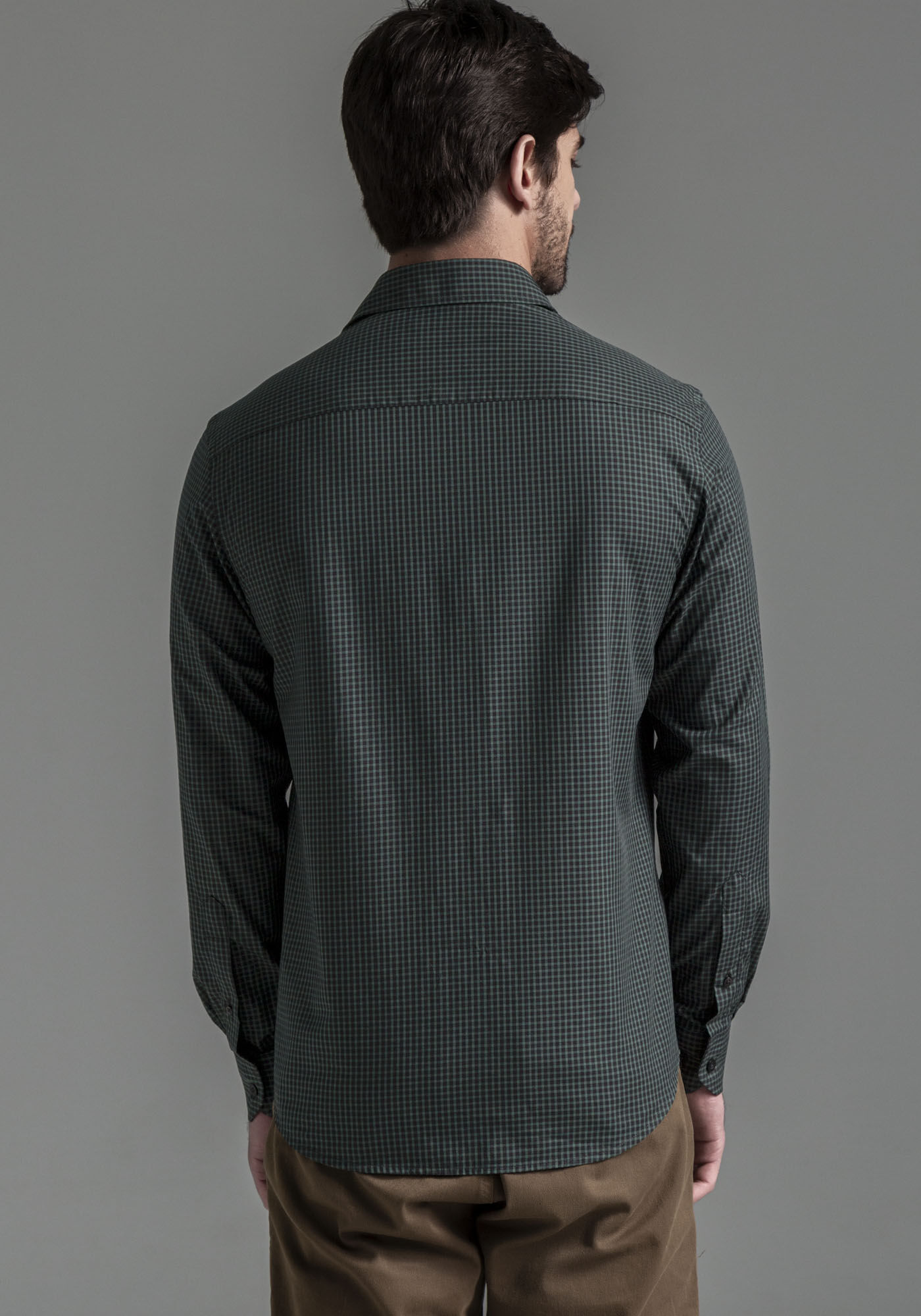 Camisa Masculina Slim Fit em Tricoline, VERDE ARABESQUE, large.