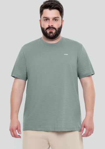 Camiseta Masculina Big & Tall com Textura, VERDE TEOS, large.