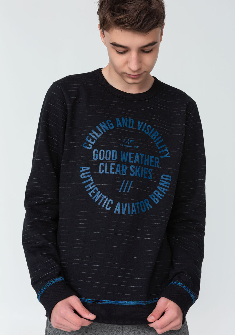 Blusão em Moletom Jet Estampado Juvenil, PRETO REATIVO. Blusão em Moletom Jet Estampado Juvenil, PRETO REATIVO, large.