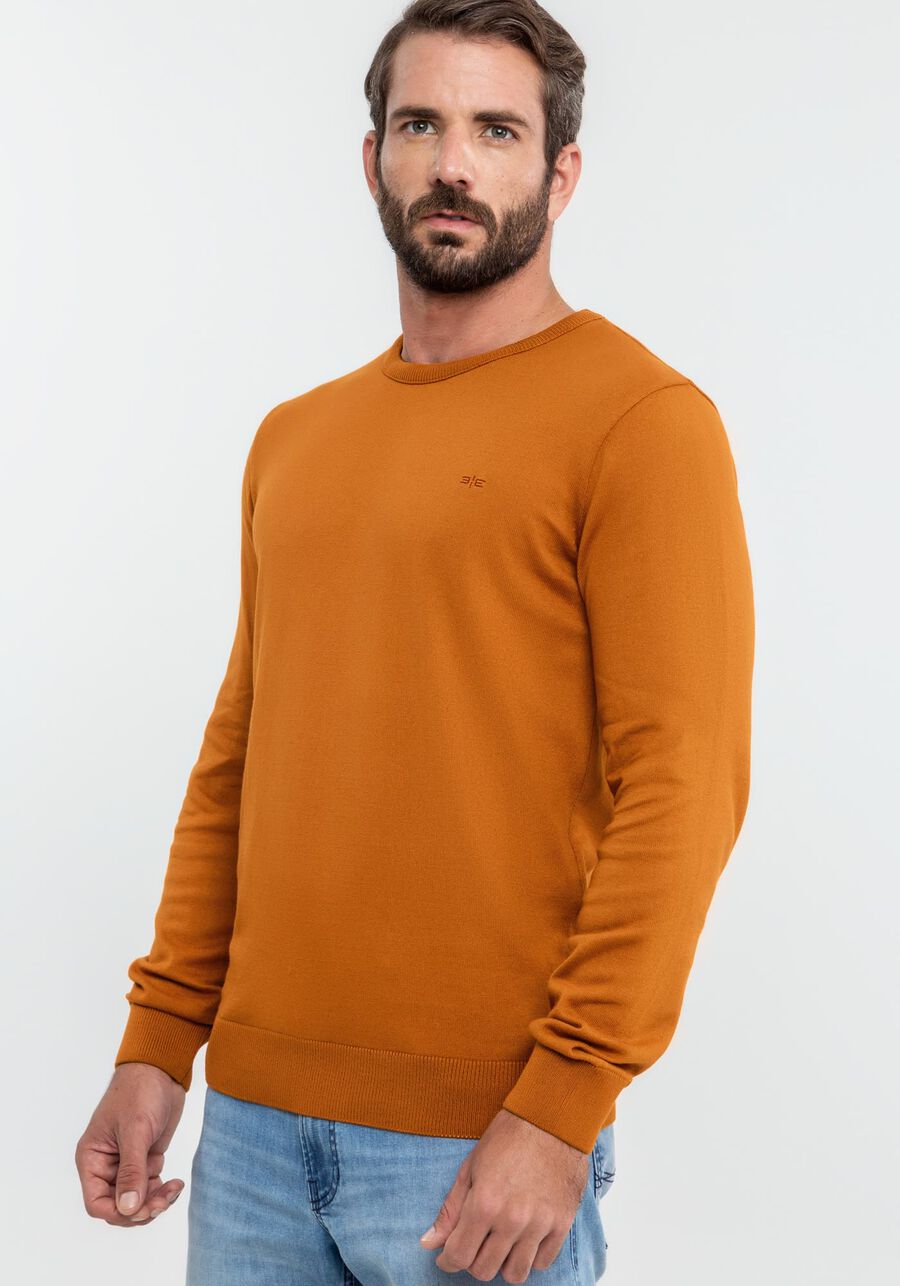 Blusão Masculino em Tricô, MARROM CUMARU. Blusão Masculino em Tricô, MARROM CUMARU, large.