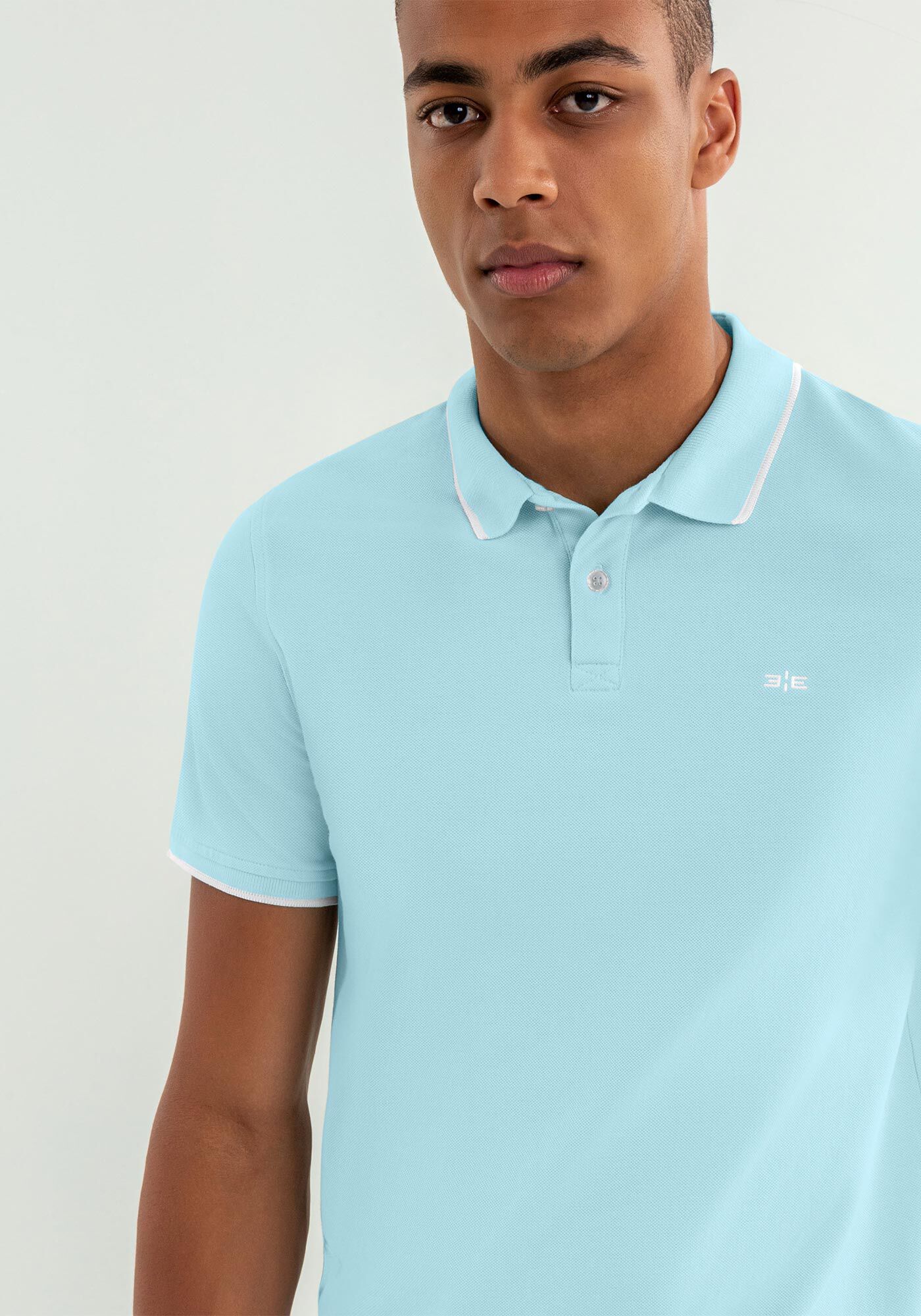 Camisa Polo Masculina Malha Piquet Double, AZUL BRIGHT, large.