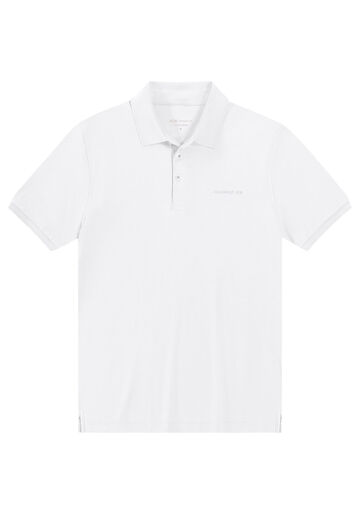 Camisa Polo Masculina em Malha com Retilínea, BRANCO. Camisa Polo Masculina em Malha com Retilínea, BRANCO, large.