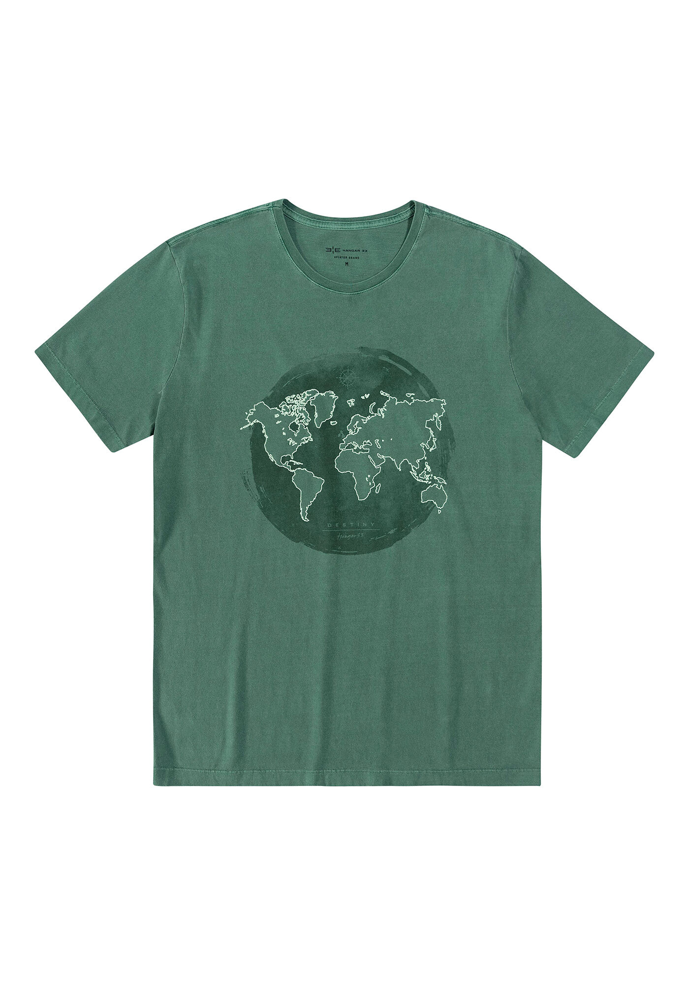 Camiseta em Malha Estampa World, VERDE REIGN, large.