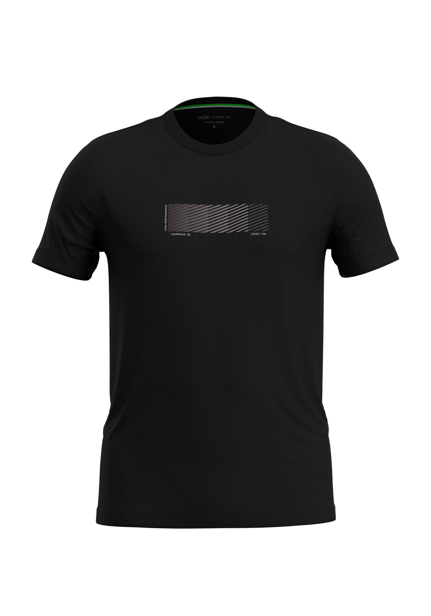 Camiseta De Mangas Curtas Em Malha Modal Com Elastano, PRETO, large.