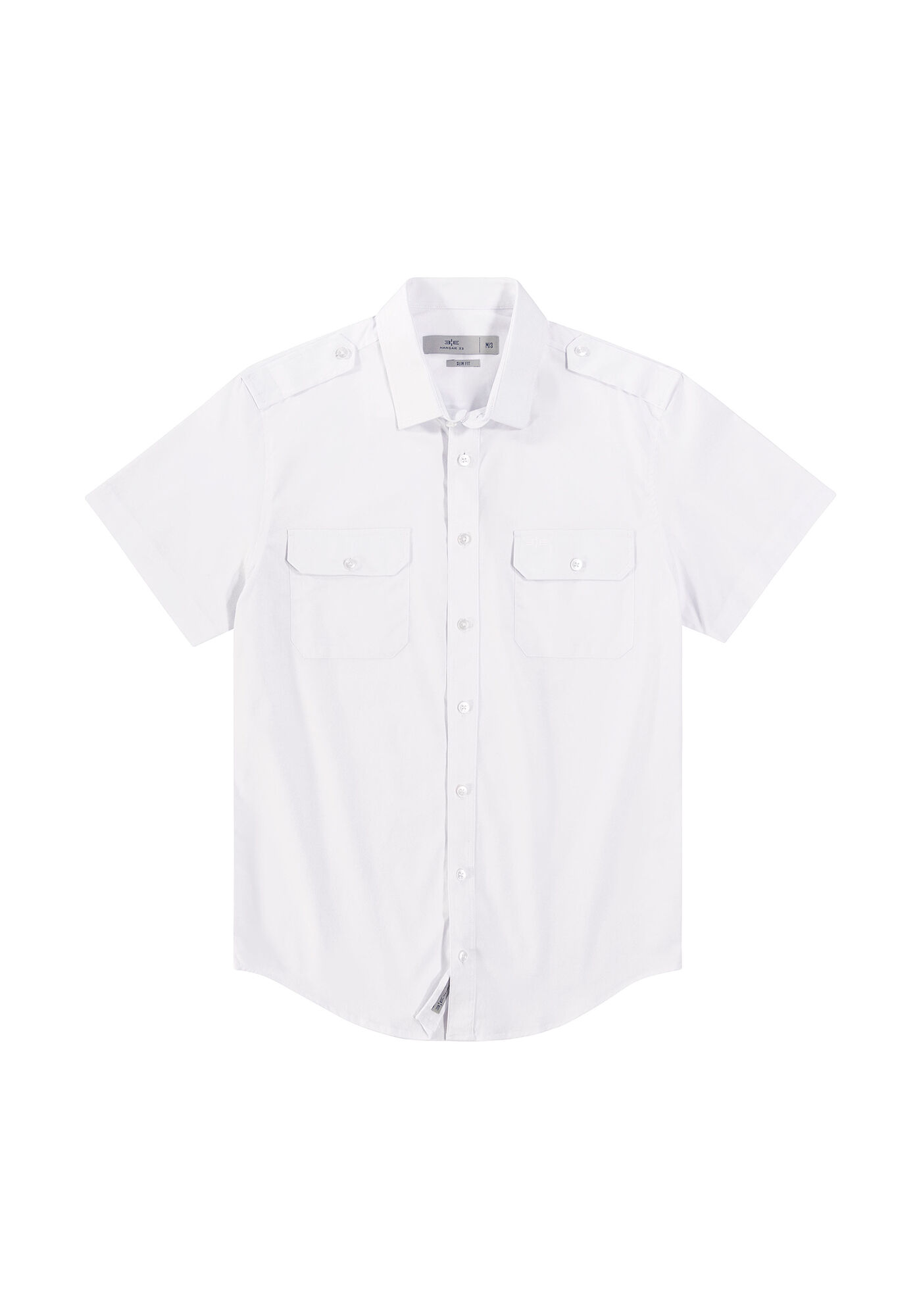 Camisa Slim Fit em Tecido, BRANCO, large.