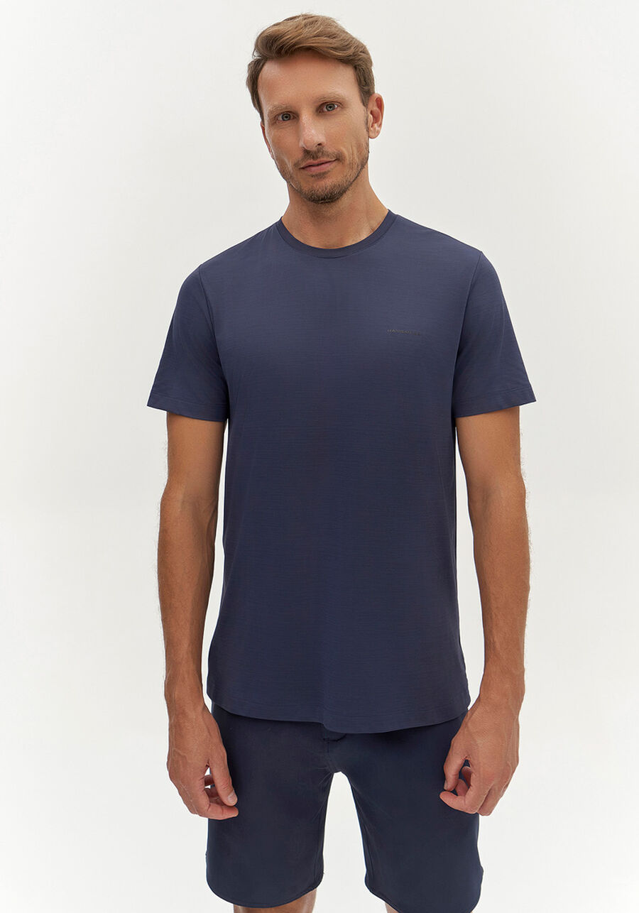 Camiseta Masculina em Malha Tech Skin, MARINHO ACTION. Camiseta Masculina em Malha Tech Skin, MARINHO ACTION, large.