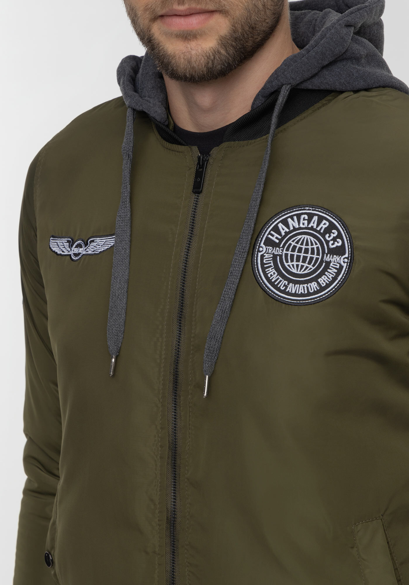 Jaqueta Com Capuz Remov&iacute;vel Em Nylon, VERDE ROBUST, large.