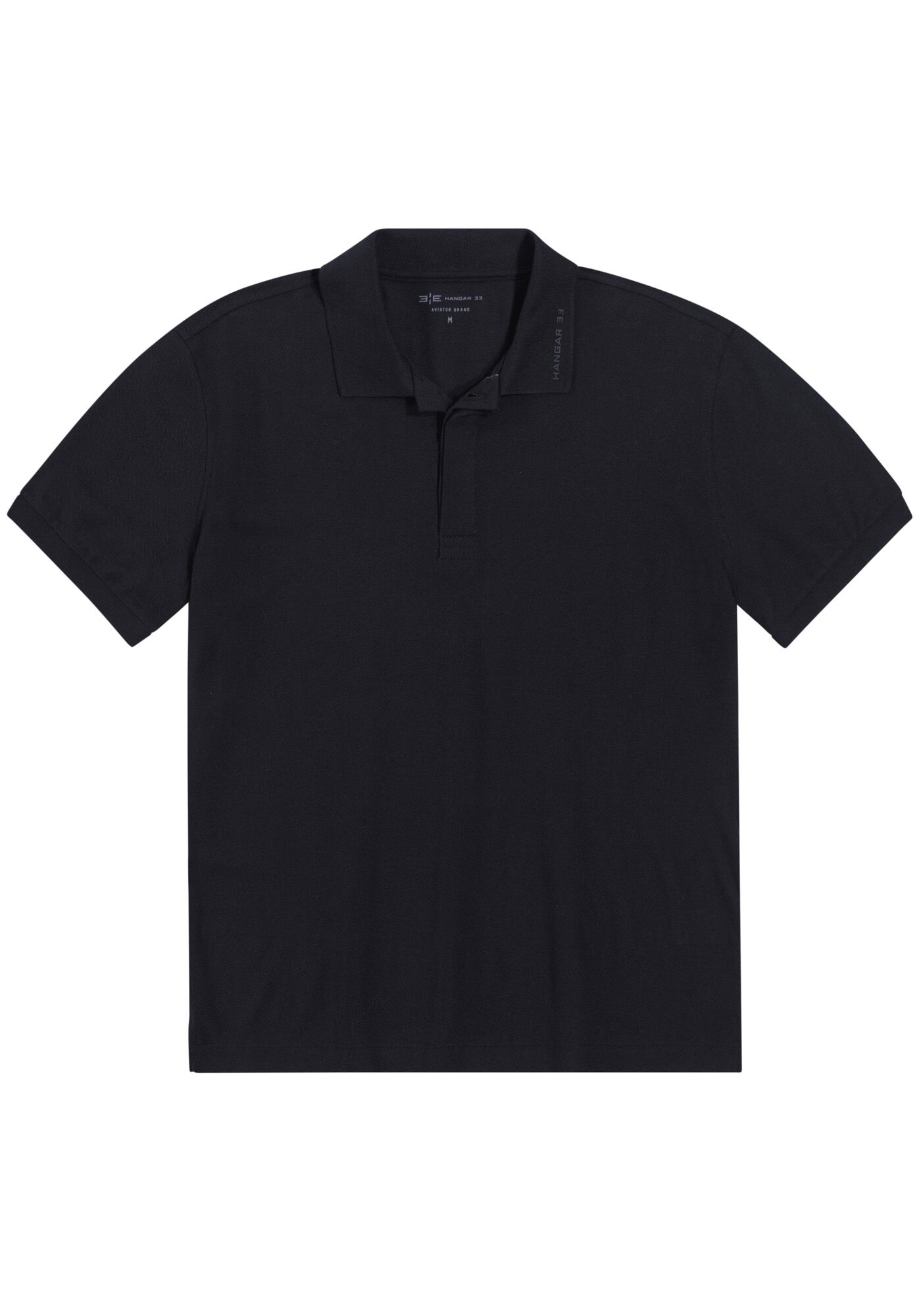 Camisa Polo Masculina em Malha Suedine Premium, PRETO REATIVO, large.