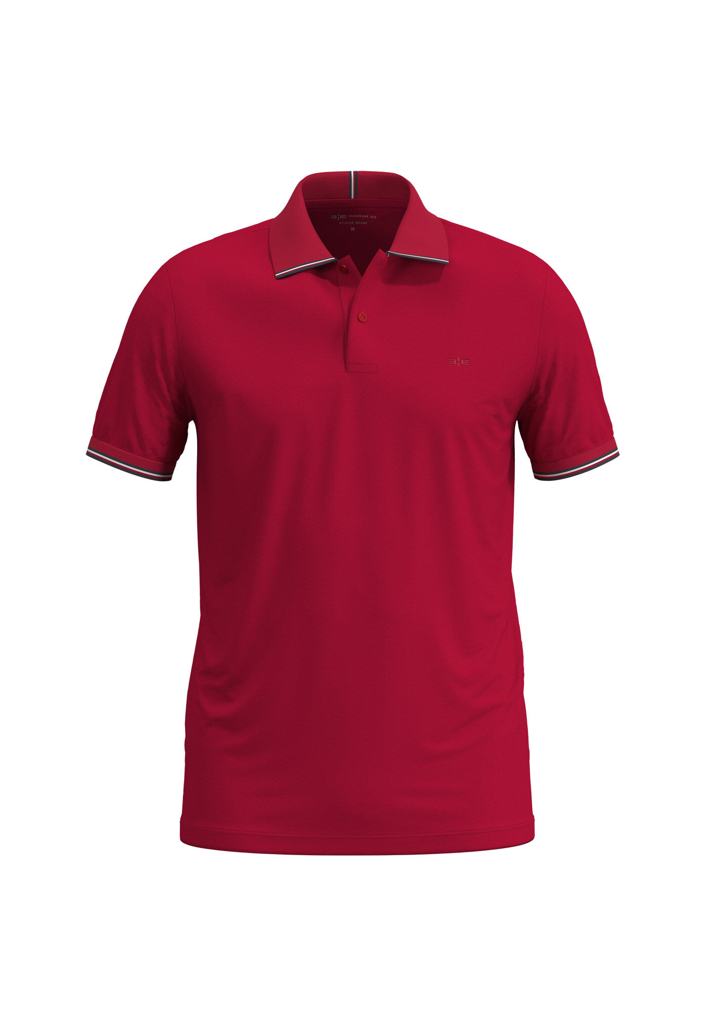 Camisa De Mangas Curtas Com Gola Polo Em Malha Piquet, VERMELHO NATTY, large.