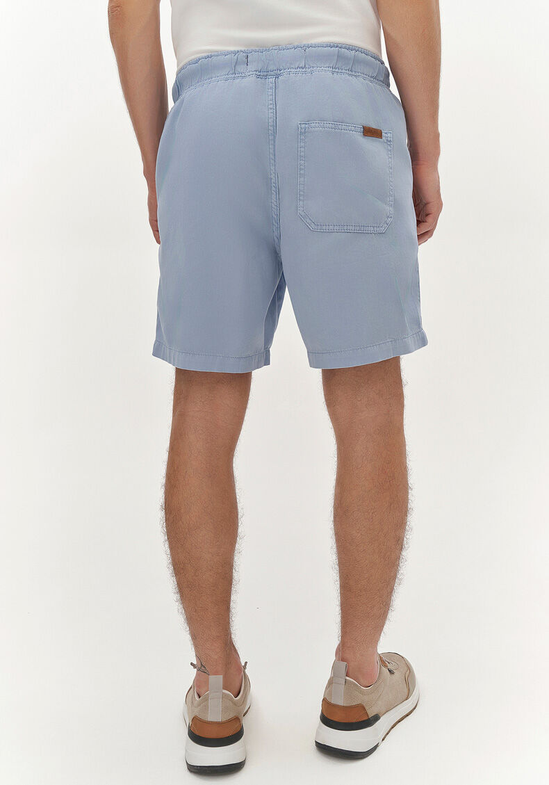 Shorts Jogging Com Bolsos Em Sarja Estonada, AZUL BRUMA, large.