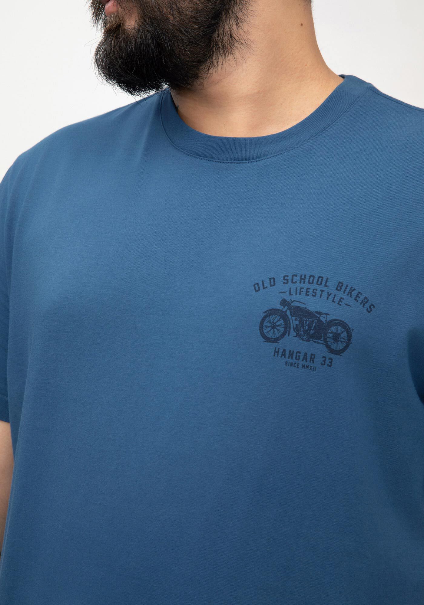 Camiseta Masculina Big & Tall em Malha com Estampa, MARINHO WAVE, large.