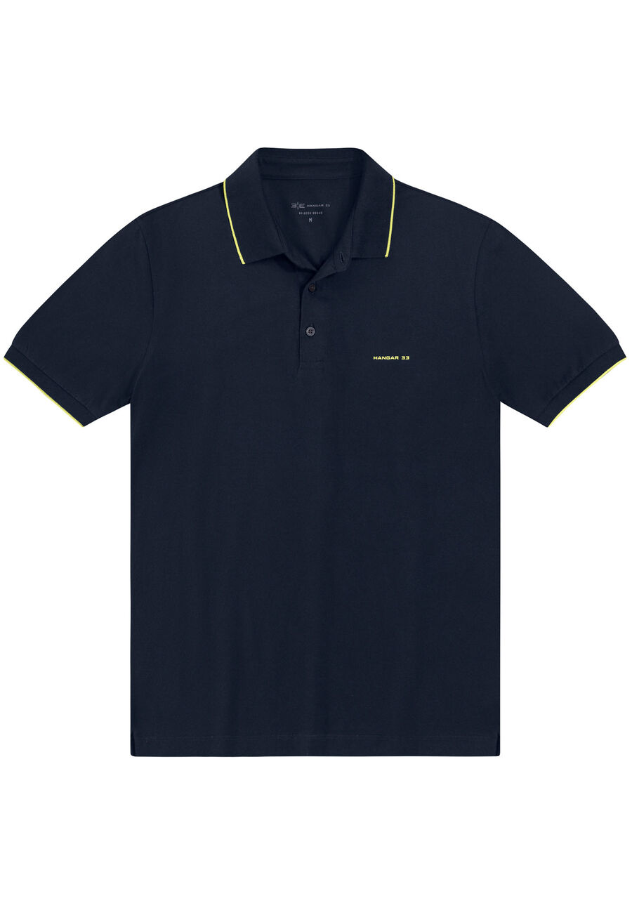 Camisa Polo Masculina em Malha com Detalhe Relevo, MARINHO IMPERIO. Camisa Polo Masculina em Malha com Detalhe Relevo, MARINHO IMPERIO, large.